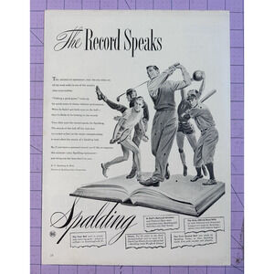 1947 Vintage Print Ad Spalding Sports Equipment